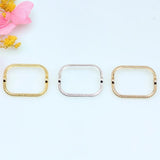 10pcs Copper Textured Bead Frame 2 Holes Spacer Cap DIY Jewelry Making