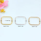 10pcs Copper Textured Bead Frame 2 Holes Spacer Cap DIY Jewelry Making