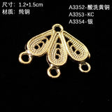 10pcs Plated Leaf Charm Copper Pendant for DIY Jewelry Making
