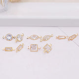 10pcs Mini Zircon Pendants Crystal Charms for DIY Jewelry Making