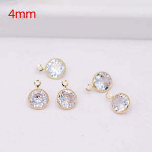 10pcs Mini Zircon Pendants Crystal Charms for DIY Jewelry Making