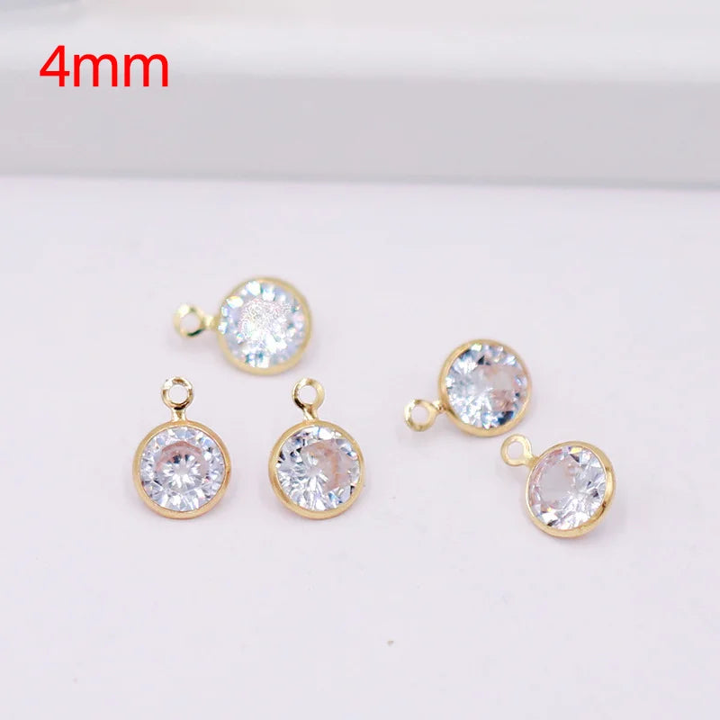 10pcs Mini Zircon Pendants Crystal Charms for DIY Jewelry Making