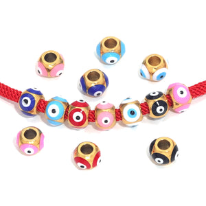 10pcs Enamel Eyes Spacer Beads Charms Stainless Steel DIY Jewelry Making