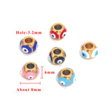 10pcs Enamel Eyes Spacer Beads Charms Stainless Steel DIY Jewelry Making