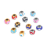10pcs Enamel Eyes Spacer Beads Charms Stainless Steel DIY Jewelry Making