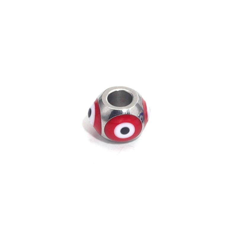 10pcs Enamel Eyes Spacer Beads Charms Stainless Steel DIY Jewelry Making