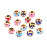 10pcs Enamel Eyes Spacer Beads Charms Stainless Steel DIY Jewelry Making