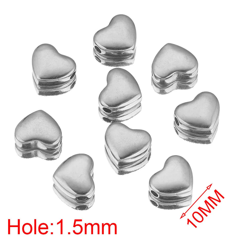 10pcs Stainless Steel Spacer Beads for Bracelet DIY Jewelry Making