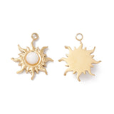10pcs Sun Charms with Stone Beads Stainless Steel Pendant for DIY Jewelry