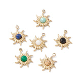 10pcs Sun Charms with Stone Beads Stainless Steel Pendant for DIY Jewelry