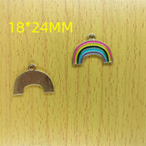 10pcs Rainbow Enamel Charm Metal Colorful Pendant DIY Jewelry Making