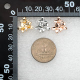 10pcs Floral Stud Earring Posts, 14mm with Loop (GB-956)