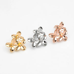 10pcs Floral Stud Earring Posts, 14mm with Loop (GB-956)