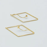 10pcs Rhombus Pendants with Cap for Stone Pearls, Geometric Earring Pendants
