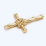 10pcs Rose Cross Charm 26x16mm Earring Findings DIY Jewelry Making Supplies