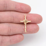 10pcs Rose Cross Charm 26x16mm Earring Findings DIY Jewelry Making Supplies