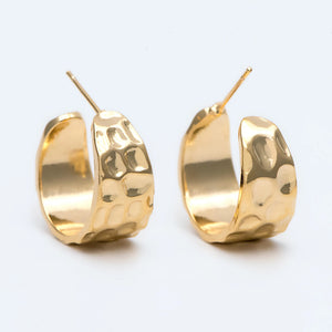 10pcs Round Circle Ear Posts 19mm, Plated Brass Earrings (GB-1870-1)