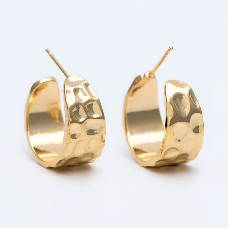 10pcs Round Circle Ear Posts 19mm, Plated Brass Earrings (GB-1870-1)