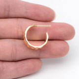 10pcs Round Circle Ear Posts 19mm, Plated Brass Earrings (GB-1870-1)