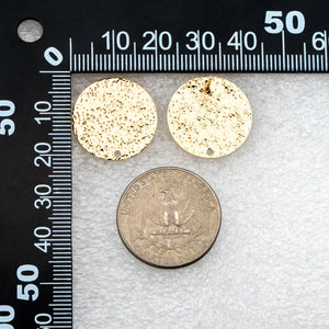 10pcs Round Hammered Disc Ear Posts 20mm, Geometric Stud Earring DIY Components