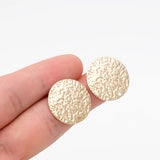 10pcs Round Hammered Disc Ear Posts 20mm, Geometric Stud Earring DIY Components