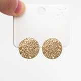 10pcs Round Hammered Disc Ear Posts 20mm, Geometric Stud Earring DIY Components