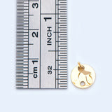 10pcs Round Hammered Disc Ear Posts 8/10mm, 18K Plated Brass
