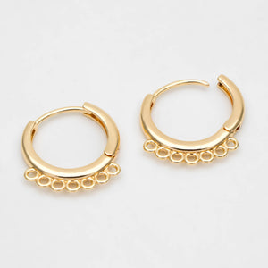 10pcs Round Leverback Earring Hooks with 7 Loops, Finding (GB-3454)