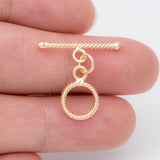 10pcs Round Toggle Clasp, 18K plated Brass Clasps