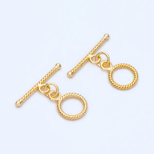 10pcs Round Toggle Clasp, 18K plated Brass Clasps
