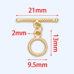 10pcs Round Toggle Clasp, 18K plated Brass Clasps
