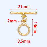 10pcs Round Toggle Clasp, 18K plated Brass Clasps