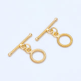 10pcs Round Toggle Clasp, 18K plated Brass Clasps