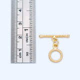 10pcs Round Toggle Clasp, 18K plated Brass Clasps
