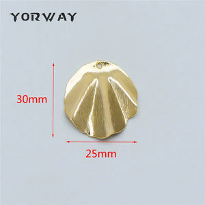 10pcs Plated Brass Shell Disc Charms 30/35mm Coin Pendants