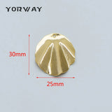 10pcs Plated Brass Shell Disc Charms 30/35mm Coin Pendants