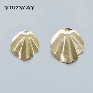 10pcs Plated Brass Shell Disc Charms 30/35mm Coin Pendants