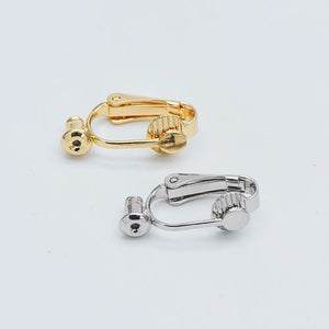 10pcs Gold/Silver Clip-on Ear Wire, MAGIC Earring Clips, Stud/Threader Holder