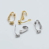 10pcs Gold/Silver Clip-on Ear Wire, MAGIC Earring Clips, Stud/Threader Holder