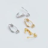 10pcs Gold/Silver Clip-on Ear Wire, MAGIC Earring Clips, Stud/Threader Holder