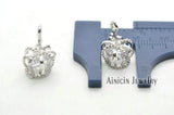 10pcs Silver Crown Charms with CZ Stones for Bracelets