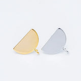 10pcs Gold/Silver Geometric Ear Posts 16mm Half Moon Stud Earrings