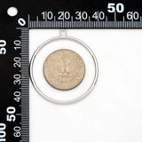 10pcs Silver Circle Pendants 40mm, 18K Plated Brass Geometric Hoop Charms