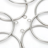 10pcs Silver Circle Pendants 40mm, 18K Plated Brass Geometric Hoop Charms