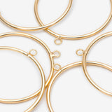 10pcs Silver Circle Pendants 40mm, 18K Plated Brass Geometric Hoop Charms