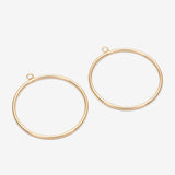 10pcs Silver Circle Pendants 40mm, 18K Plated Brass Geometric Hoop Charms