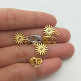 10pcs Silver Mini Lock Sun Pendant CZ DIY Earrings Jewelry Findings