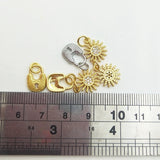 10pcs Silver Mini Lock Sun Pendant CZ DIY Earrings Jewelry Findings