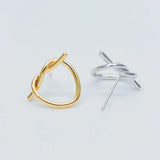 10pcs Heart Wire Earring Posts 18x14mm, Gold/Silver Tone