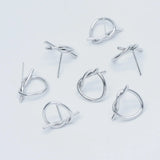 10pcs Heart Wire Earring Posts 18x14mm, Gold/Silver Tone